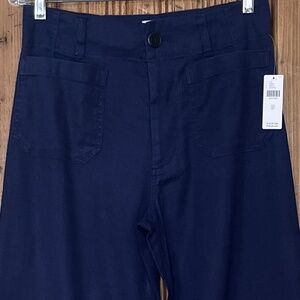 NWT Anthropologie Maeve The Colette Cropped Wide-Leg Pants Sapphire Navy Size 27